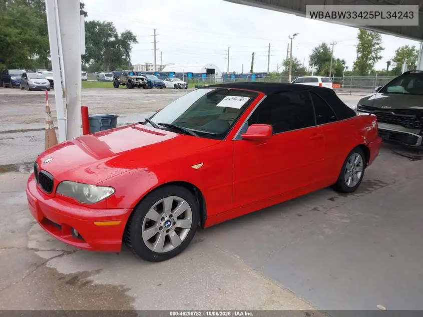 2005 BMW 3ER VIN WBABW33425PL34243 — фото 2