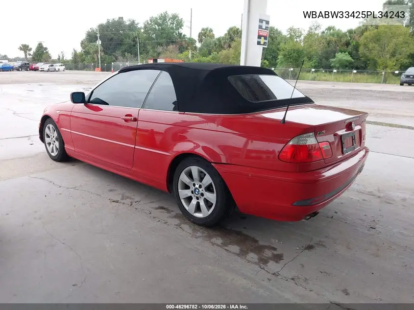 2005 BMW 3ER VIN WBABW33425PL34243 — фото 3