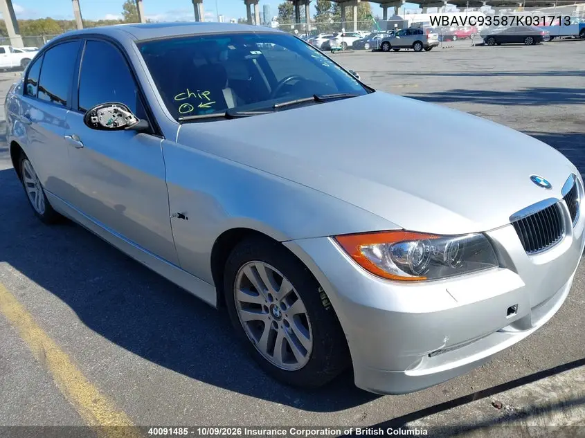 BMW 3ER 2007, VIN WBAVC93587K031713