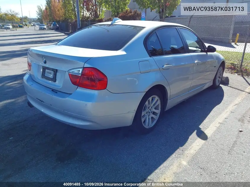 2007 BMW 3ER VIN WBAVC93587K031713 — фото 4