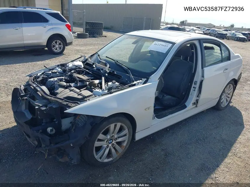 2007 BMW 3ER VIN WBAVC53587FZ72936 — фото 2