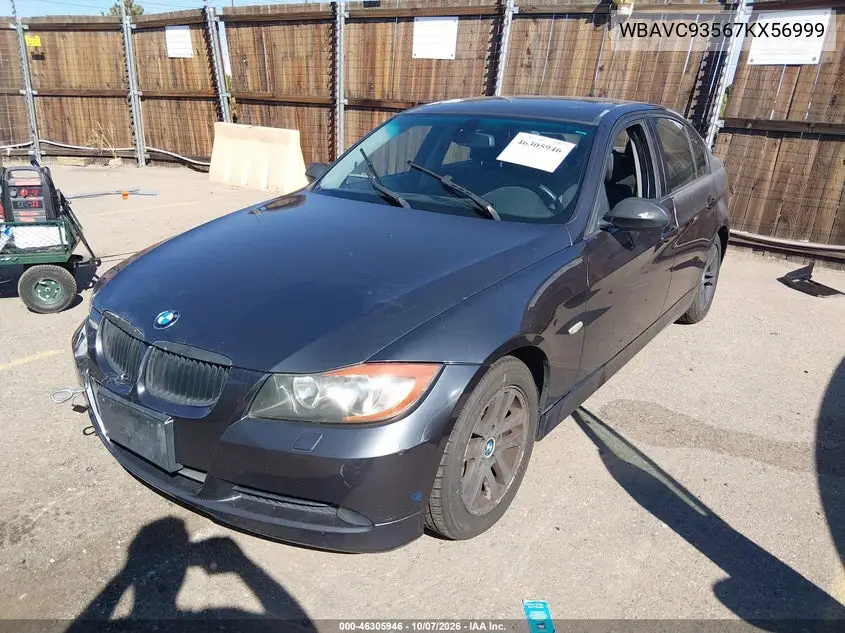 2007 BMW 3ER VIN WBAVC93567KX56999 — фото 2