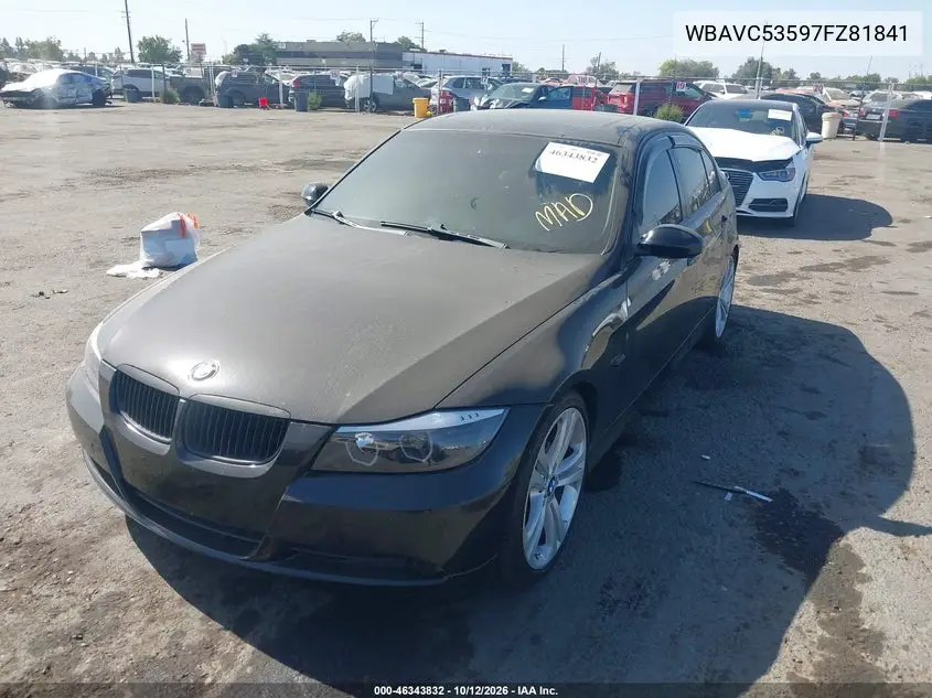 2007 BMW 3ER VIN WBAVC53597FZ81841 — фото 2