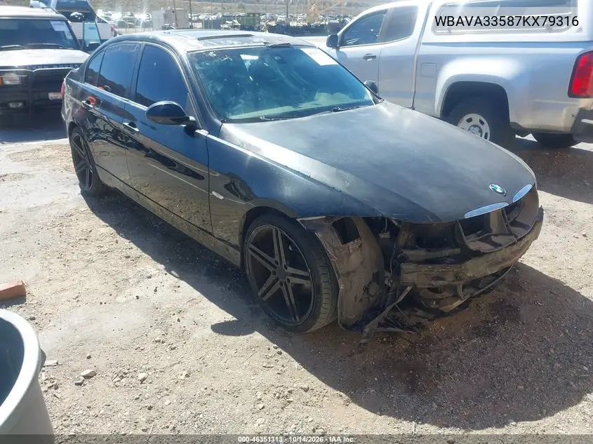 BMW 3ER 2007, VIN WBAVA33587KX79316