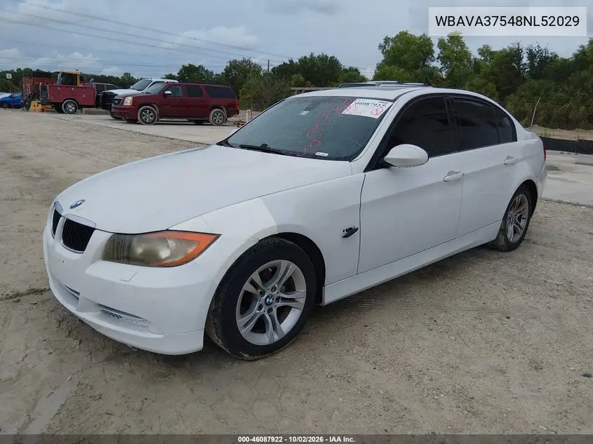 2008 BMW 3ER VIN WBAVA37548NL52029 — фото 2