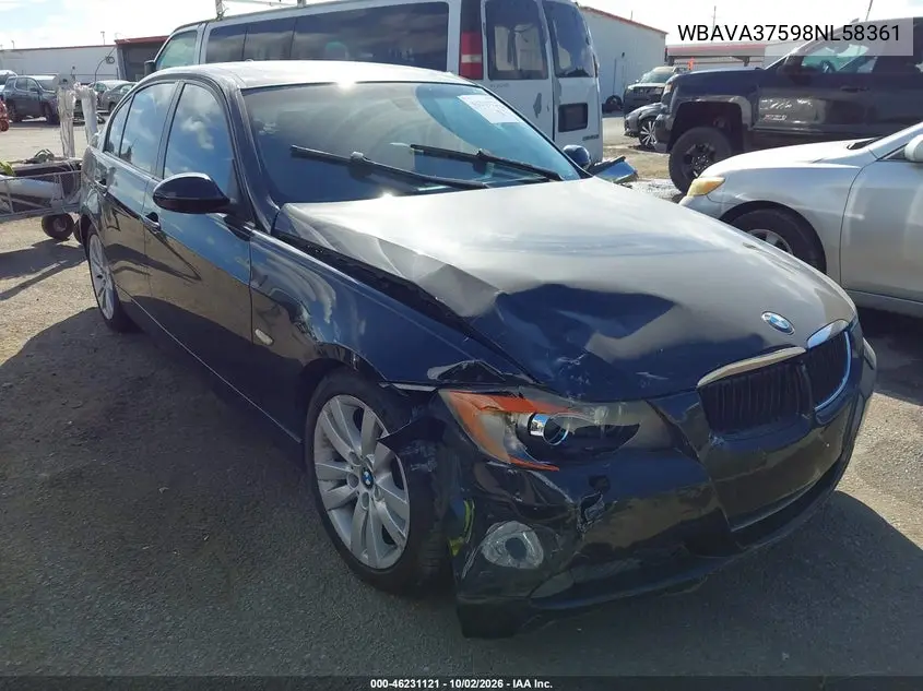 BMW 3ER 2008, VIN WBAVA37598NL58361