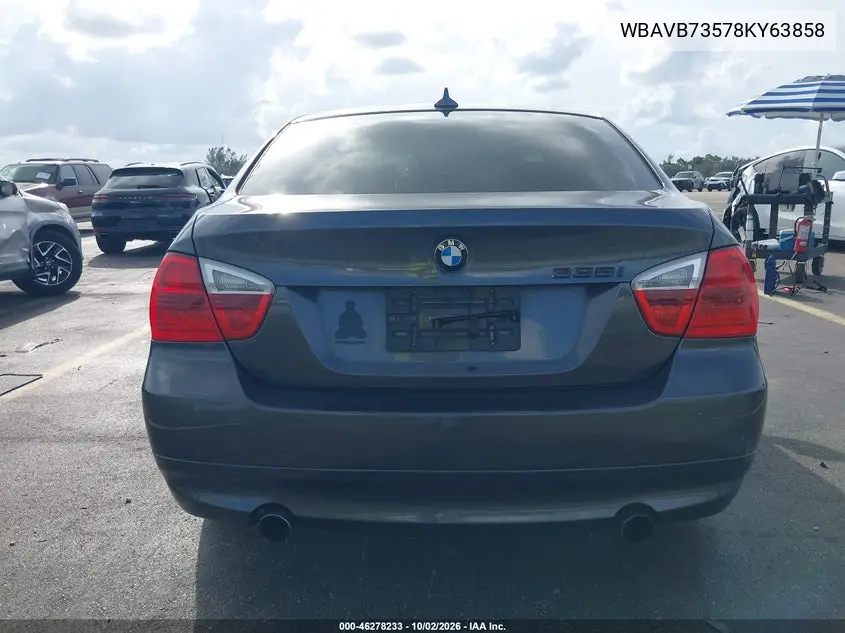 2008 BMW 3ER VIN WBAVB73578KY63858 — фото 16