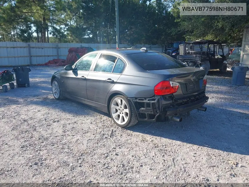 2008 BMW 3ER VIN WBAVB77598NH80671 — фото 3