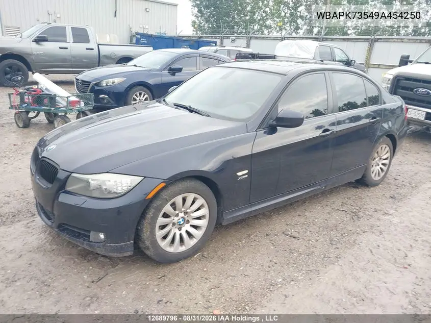 2009 BMW 3ER VIN WBAPK73549A454250 — фото 2