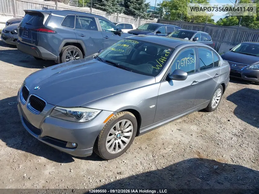 2009 BMW 3ER VIN WBAPG73569A641149 — фото 2
