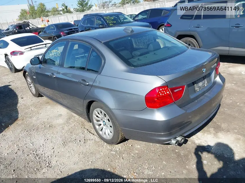 2009 BMW 3ER VIN WBAPG73569A641149 — фото 3