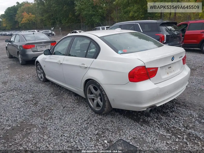 2009 BMW 3ER VIN WBAPK53549A645509 — фото 3