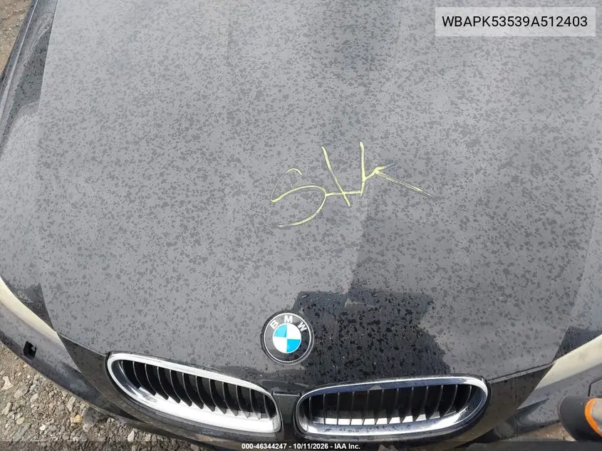 2009 BMW 3ER VIN WBAPK53539A512403 — фото 10