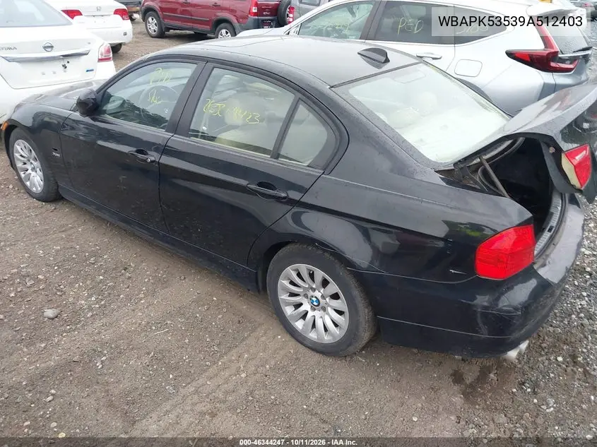 2009 BMW 3ER VIN WBAPK53539A512403 — фото 3