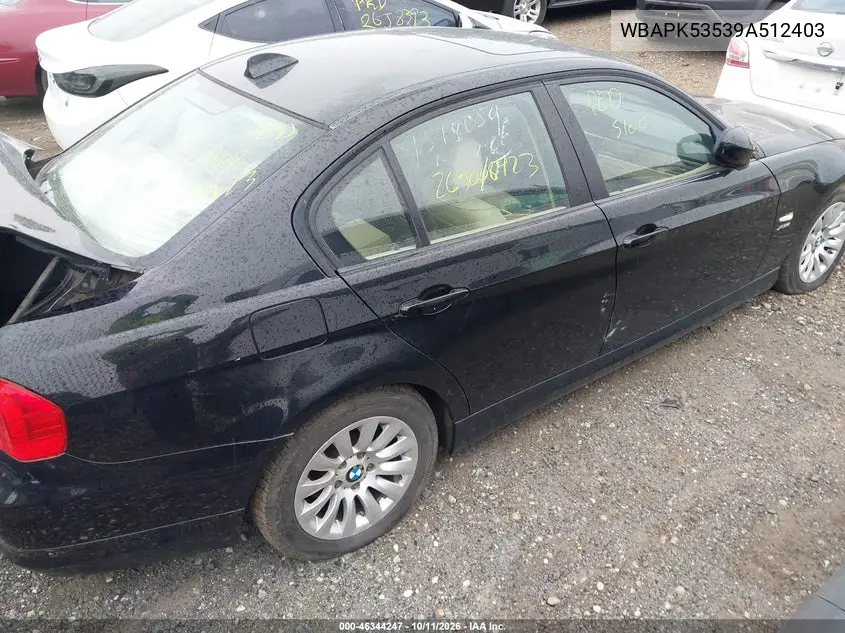 2009 BMW 3ER VIN WBAPK53539A512403 — фото 4