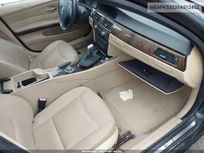 2009 BMW 3ER VIN WBAPK53539A512403 — фото 5