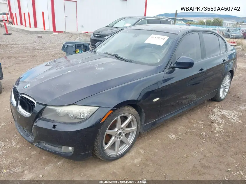 2009 BMW 3ER VIN WBAPK73559A450742 — фото 2