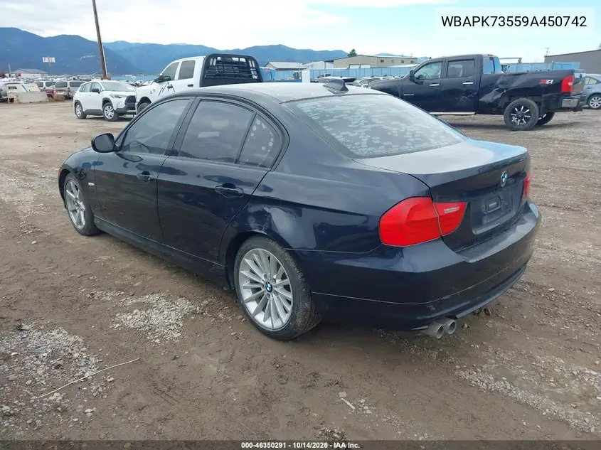 2009 BMW 3ER VIN WBAPK73559A450742 — фото 3