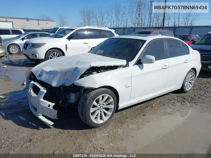 2011 BMW 3ER VIN WBAPK7G57BNN69434 — фото 2