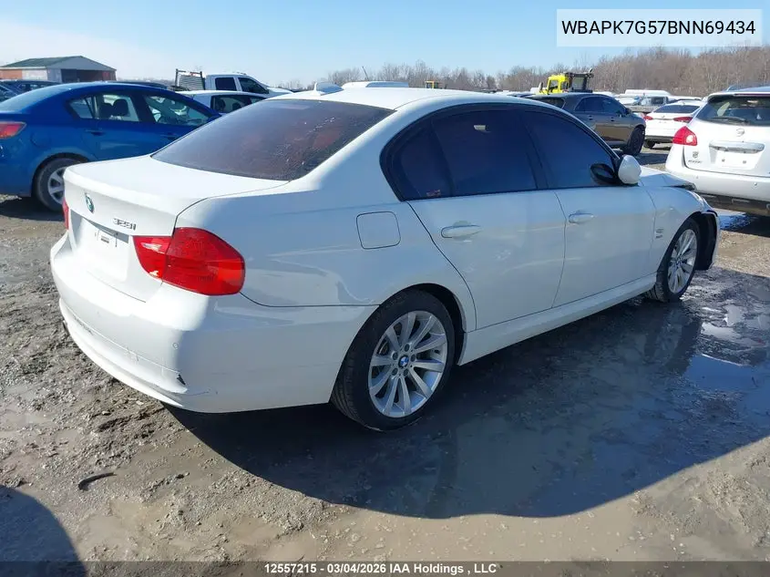 2011 BMW 3ER VIN WBAPK7G57BNN69434 — фото 4