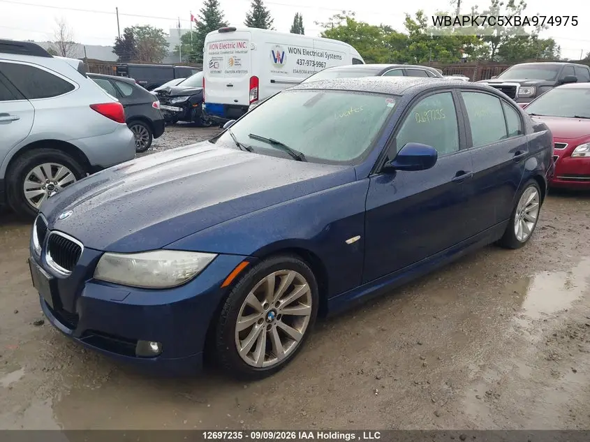 2011 BMW 3ER VIN WBAPK7C5XBA974975 — фото 2