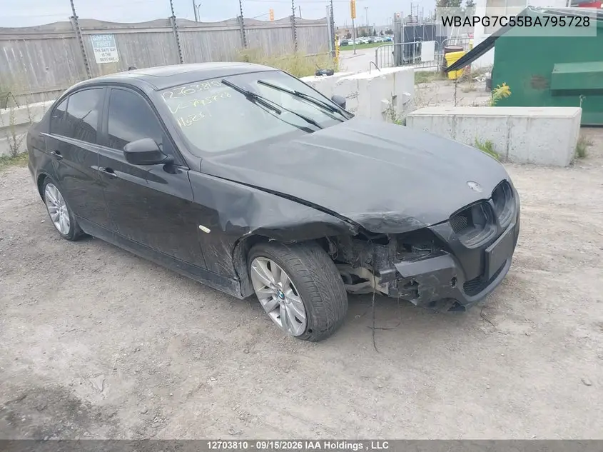 BMW 3ER 2011, VIN WBAPG7C55BA795728