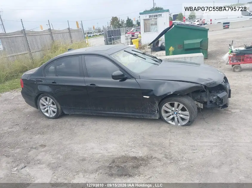 2011 BMW 3ER VIN WBAPG7C55BA795728 — фото 12