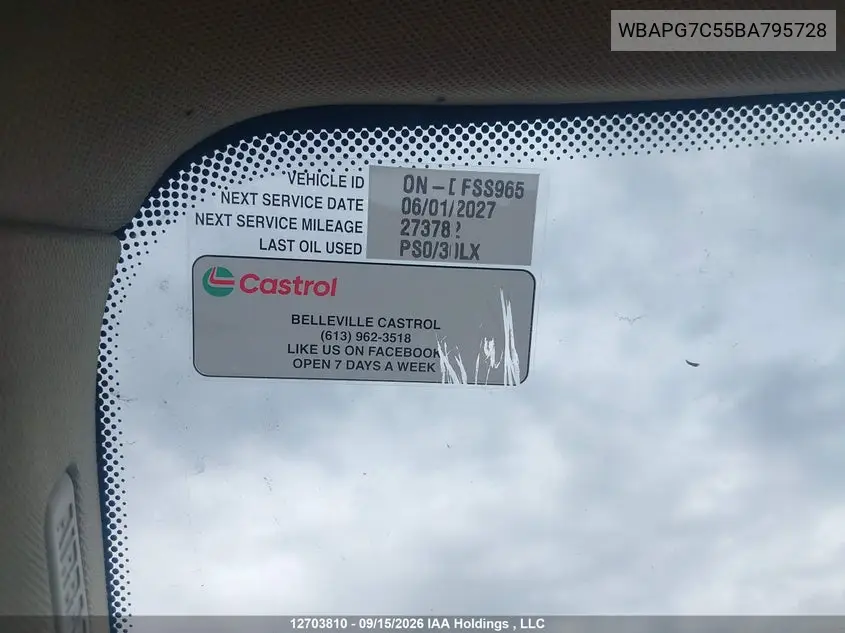 2011 BMW 3ER VIN WBAPG7C55BA795728 — фото 14
