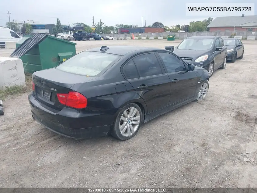 2011 BMW 3ER VIN WBAPG7C55BA795728 — фото 4