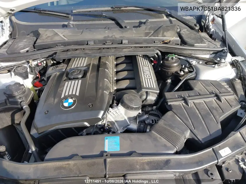 2011 BMW 3ER VIN WBAPK7C51BA821336 — фото 10