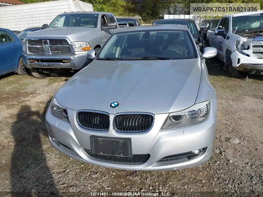 2011 BMW 3ER VIN WBAPK7C51BA821336 — фото 12