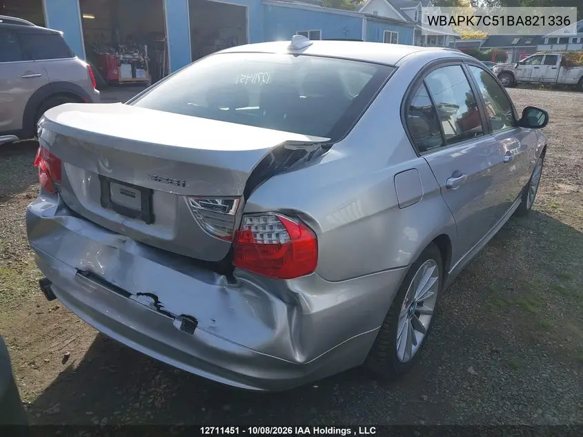 2011 BMW 3ER VIN WBAPK7C51BA821336 — фото 4