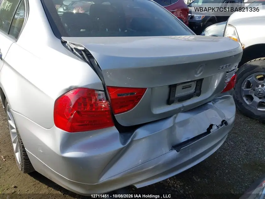 2011 BMW 3ER VIN WBAPK7C51BA821336 — фото 6