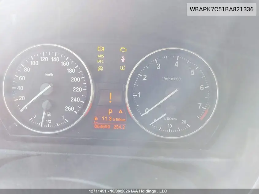 2011 BMW 3ER VIN WBAPK7C51BA821336 — фото 7