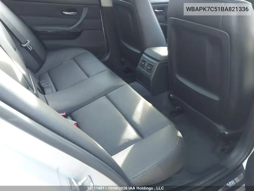 2011 BMW 3ER VIN WBAPK7C51BA821336 — фото 8