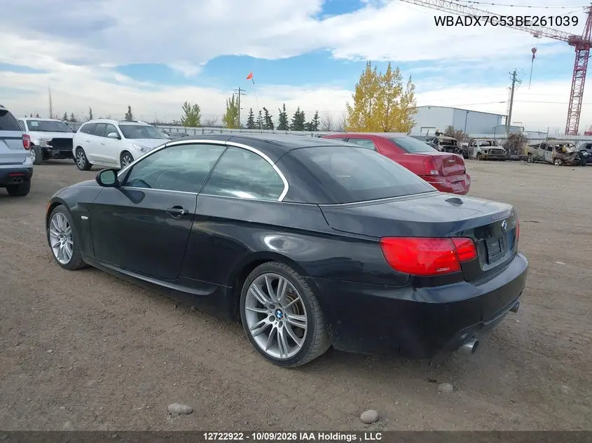 2011 BMW 3ER VIN WBADX7C53BE261039 — фото 3
