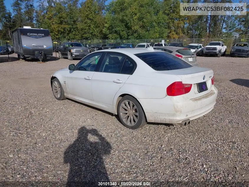 2011 BMW 3ER VIN WBAPK7C53BF082425 — фото 3