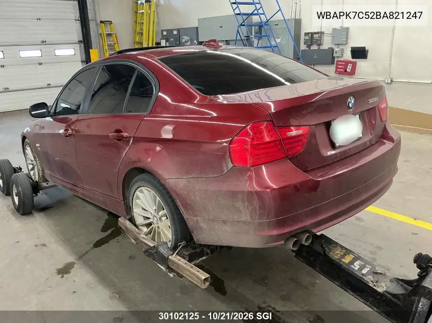2011 BMW 3ER VIN WBAPK7C52BA821247 — фото 2