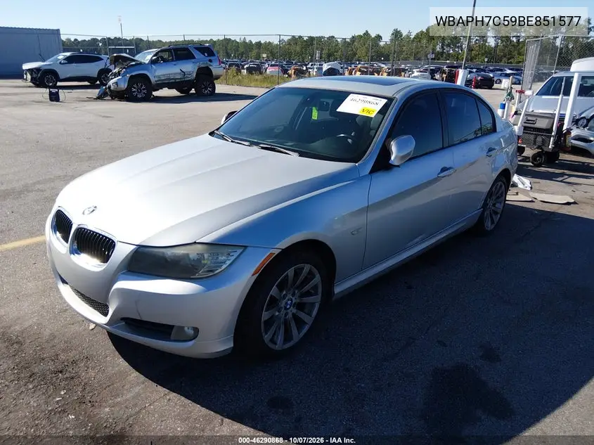 2011 BMW 3ER VIN WBAPH7C59BE851577 — фото 2
