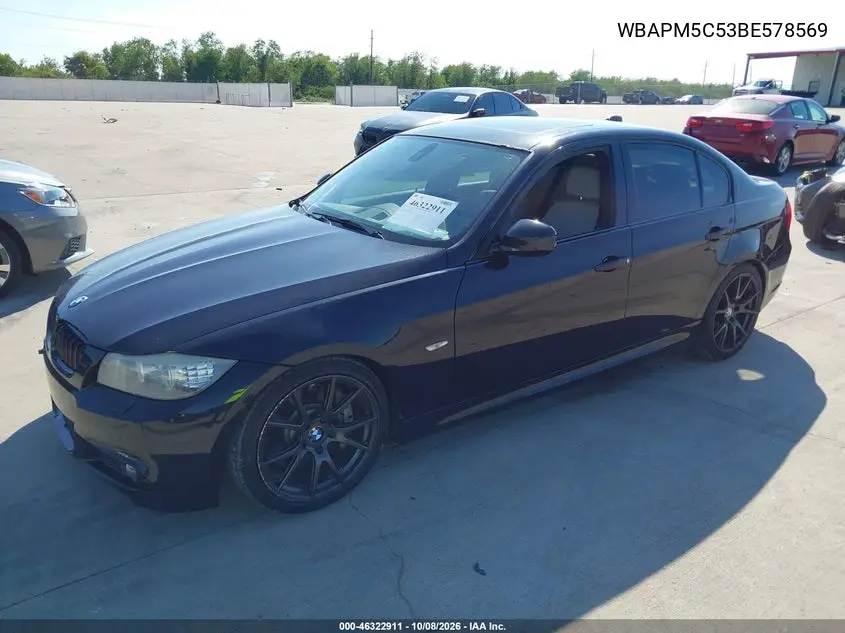 2011 BMW 3ER VIN WBAPM5C53BE578569 — фото 2
