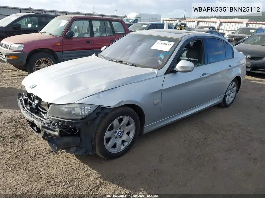 2011 BMW 3ER VIN WBAPK5G51BNN25112 — фото 2