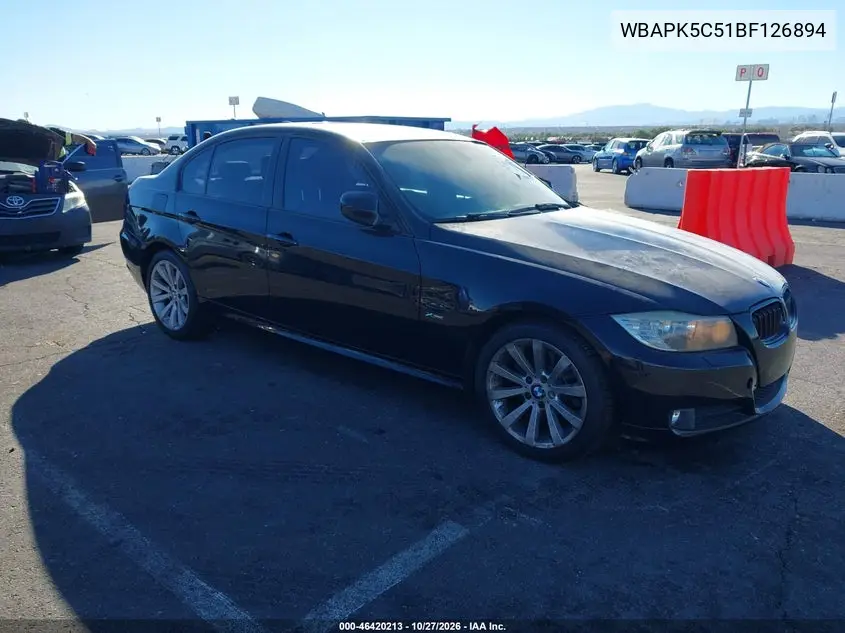 BMW 3ER 2011, VIN WBAPK5C51BF126894