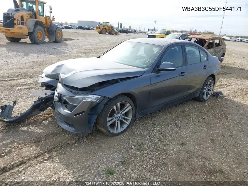 2013 BMW 3ER VIN WBA3B3C55DF544171 — фото 2