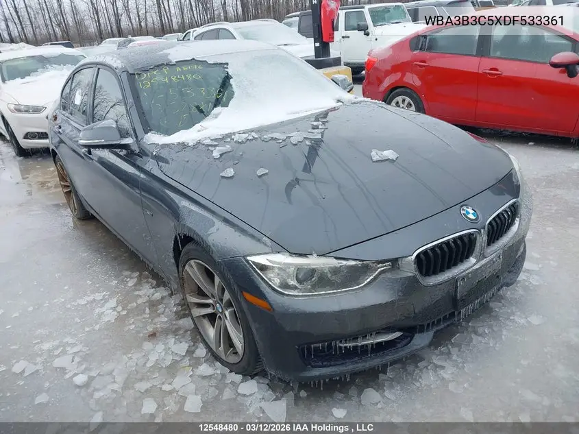 BMW 3ER 2013, VIN WBA3B3C5XDF533361