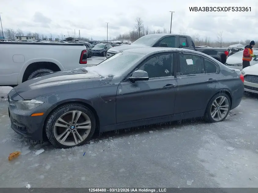2013 BMW 3ER VIN WBA3B3C5XDF533361 — фото 14