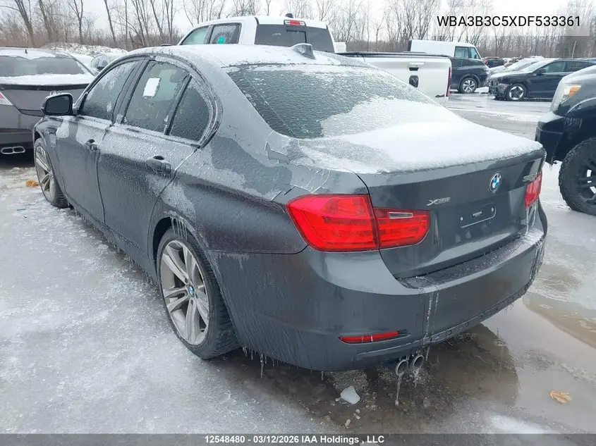 2013 BMW 3ER VIN WBA3B3C5XDF533361 — фото 3