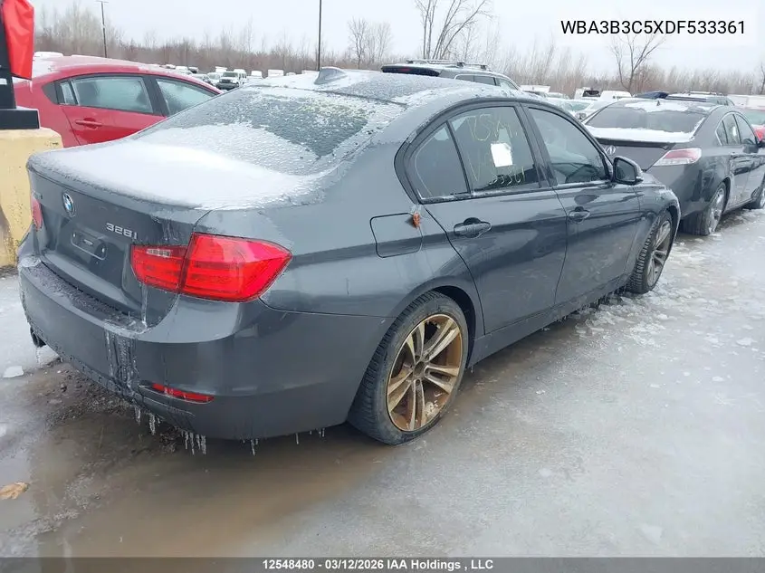 2013 BMW 3ER VIN WBA3B3C5XDF533361 — фото 4