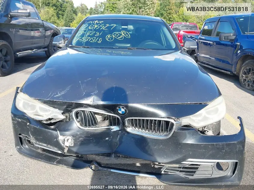 2013 BMW 3ER VIN WBA3B3C58DF531818 — фото 11