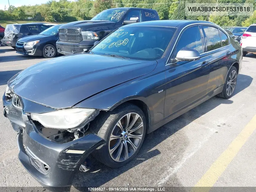 2013 BMW 3ER VIN WBA3B3C58DF531818 — фото 2