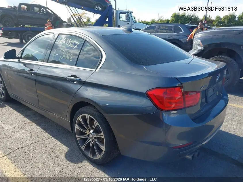 2013 BMW 3ER VIN WBA3B3C58DF531818 — фото 3